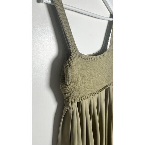 Anthropologie x Mare Mare Pleated Tan Sleeveless Twirly Maxi Dress Small - Picture 6 of 15